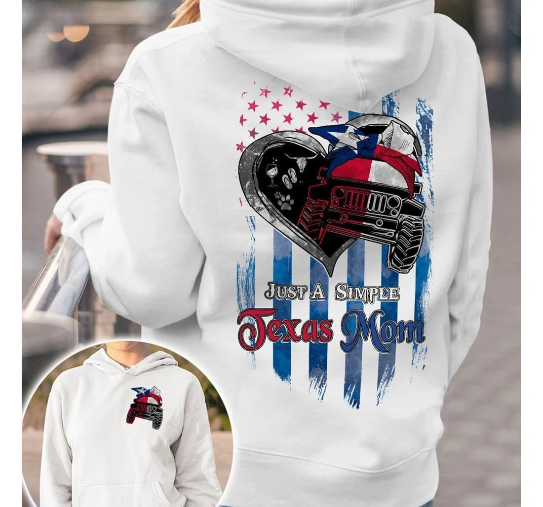 Gift Mother Jeep Just A Simple Texas Mom - 3D Printed Pullover Hoodie