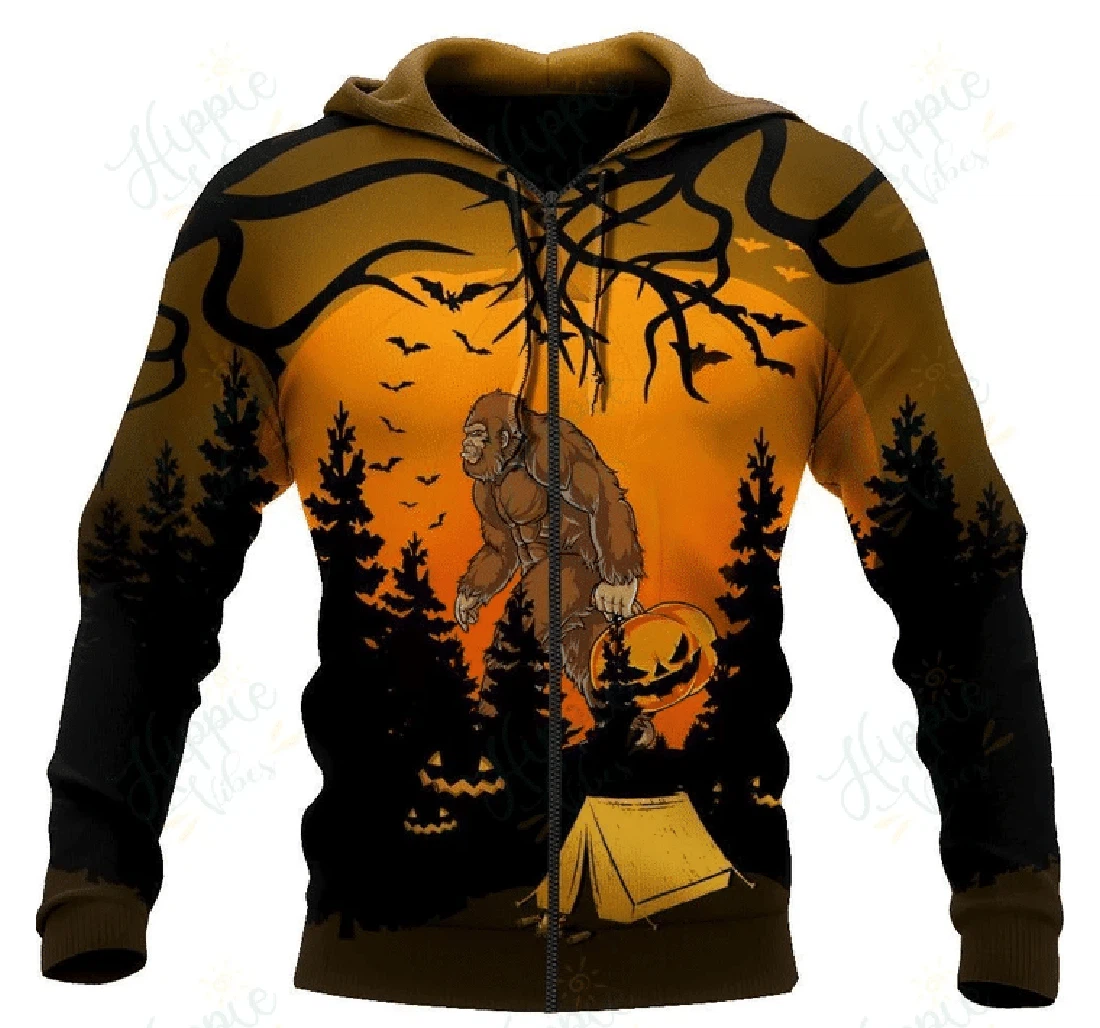 Halloween Camping Bigfoot Hl - 3D Printed Pullover Hoodie