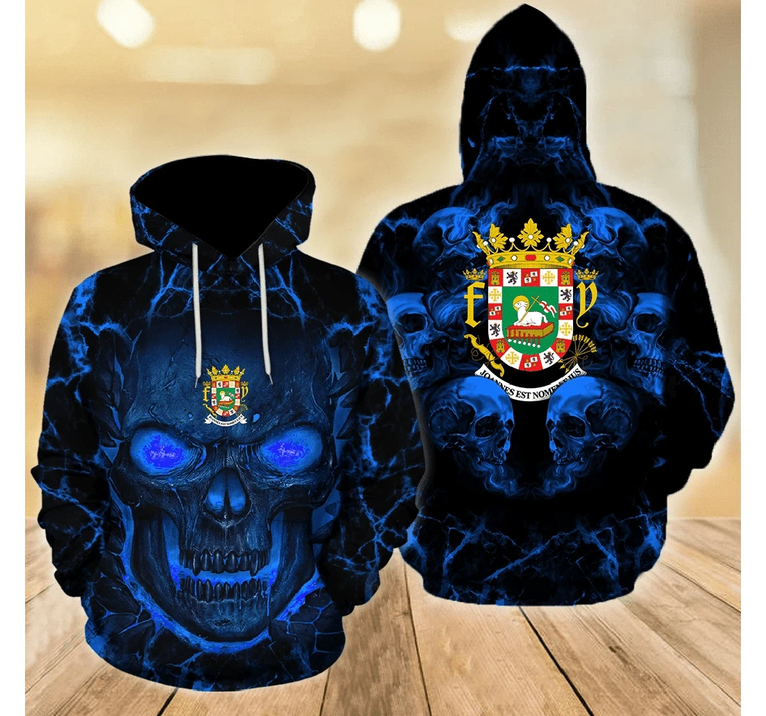 Puerto Rico Crytal Skulls - 3D Printed Pullover Hoodie