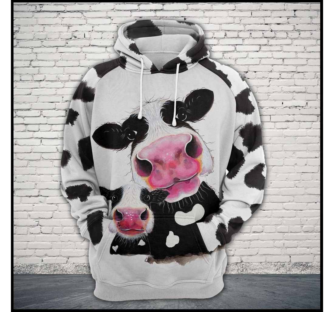 Cow Family Olgtm - 3D Printed Pullover Hoodie