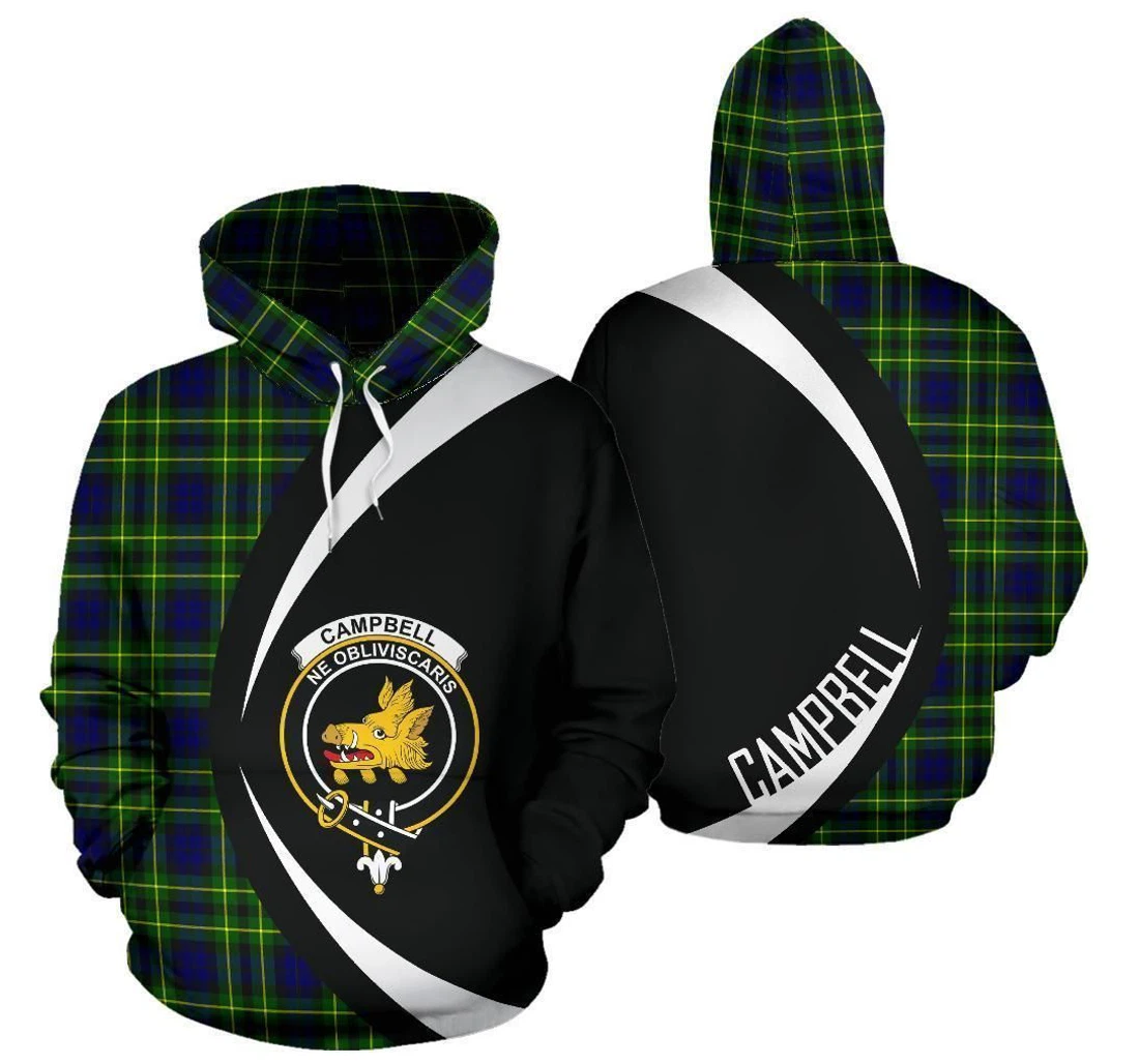 Campbell Of Breadalbane Modern Tartan Circle Hbaty - 3D Printed Pullover Hoodie