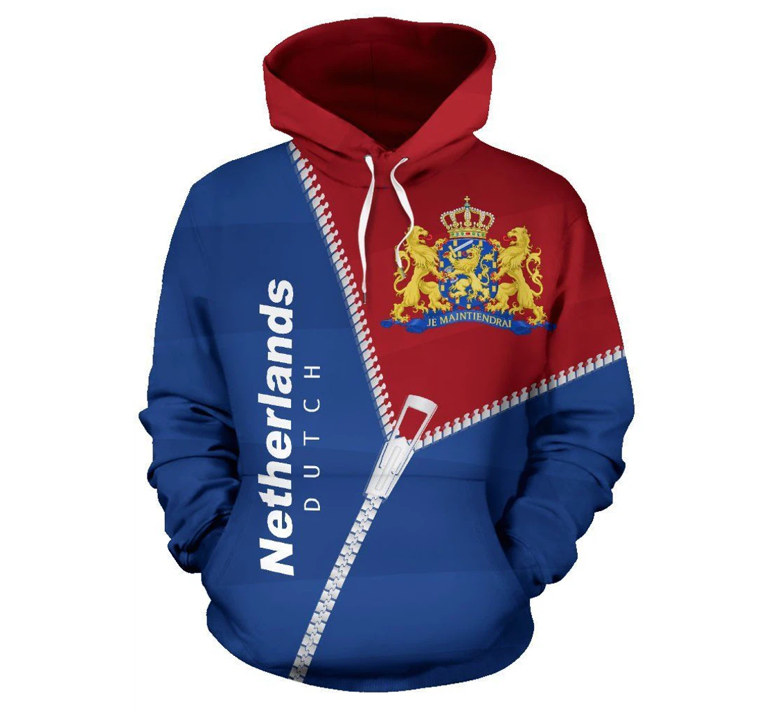 The Netherlands With Curve Per Style Ougui - 3D Printed Pullover Hoodie