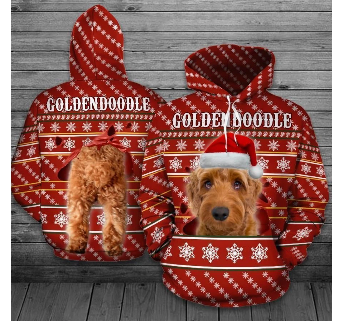 Christmas Goldendoodle Olcfn - 3D Printed Pullover Hoodie