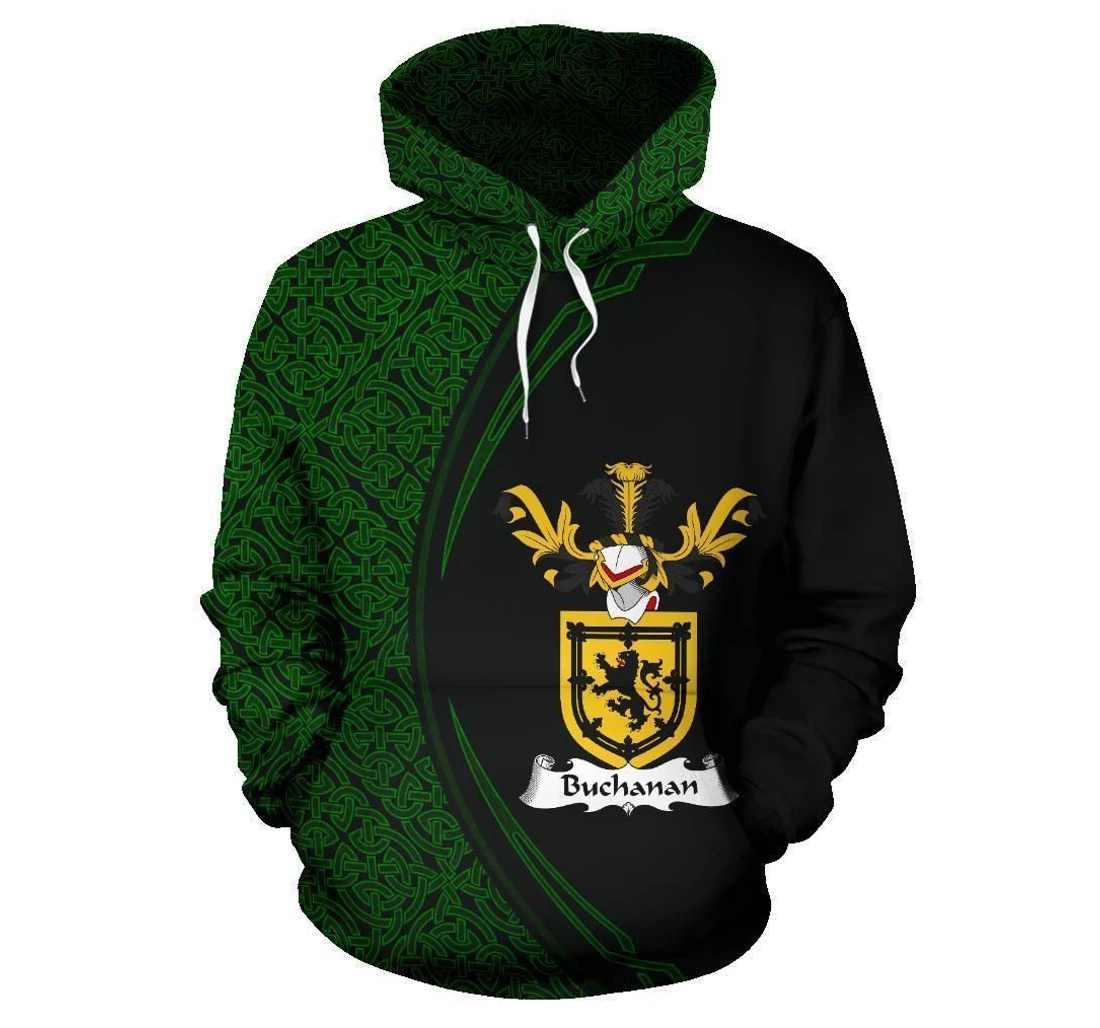 Buchanan Family Crest Irish Circle Style Hkcbi - 3D Printed Pullover Hoodie