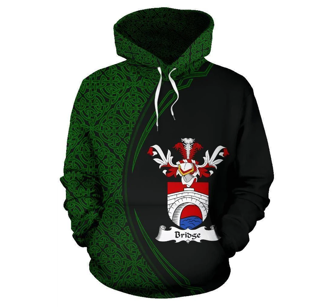 Bridge Family Crest Irish Circle Style Hkbzk - 3D Printed Pullover Hoodie