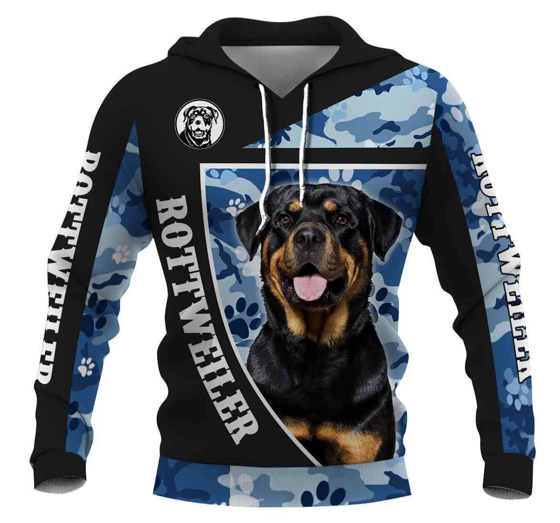 Rottweiler Camo Oldlf - 3D Printed Pullover Hoodie