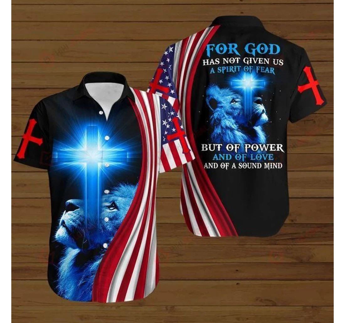 Personalized 4th July Lion God Has Not Given Us A Spirit Of Fear Kv Hawaiian Shirt, Button Up Aloha Shirt For Men, Women