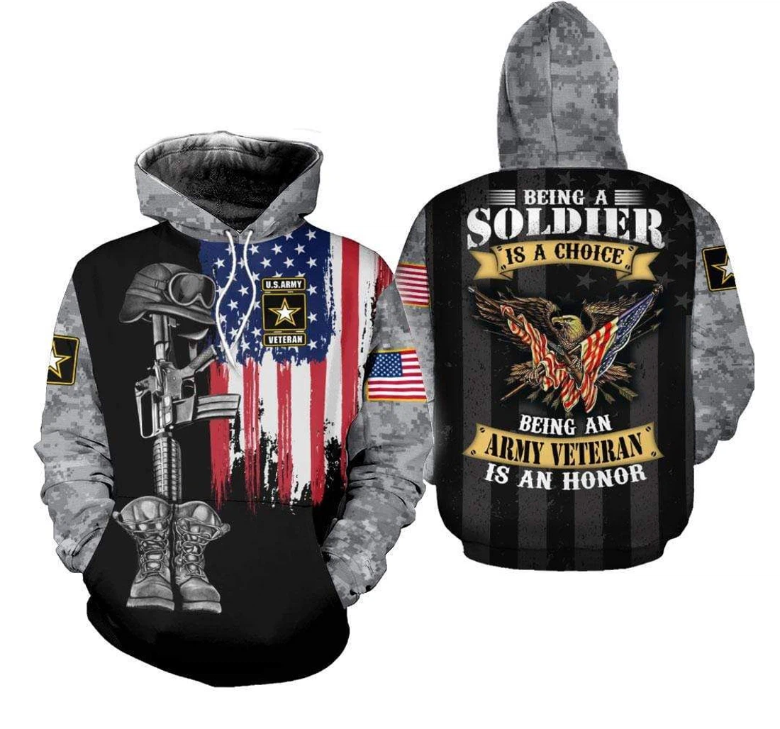 Being An Army Veteran Is An Honor Us Army H - 3D Printed Pullover Hoodie