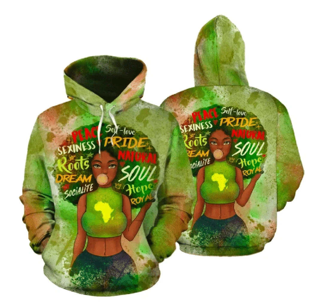 Peace Sexiness Natural Woman African - 3D Printed Pullover Hoodie