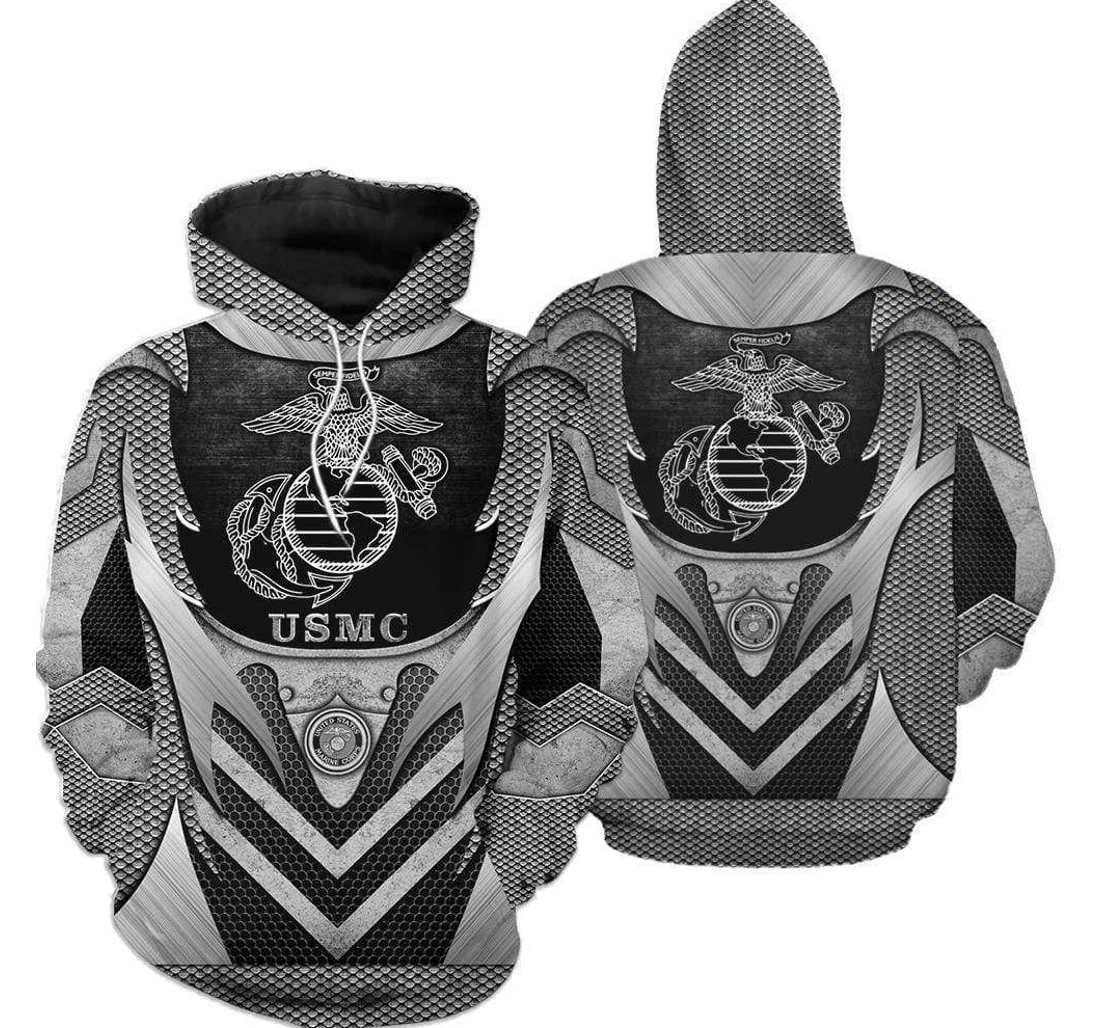 U.s Marine Corps Armor Pattern V - 3D Printed Pullover Hoodie