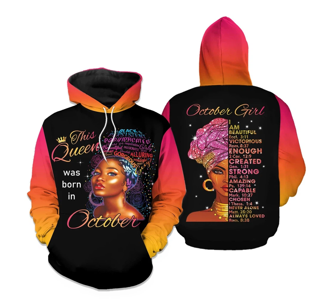 Personalized Queen Birthday Girl Aop Personalized Custom Month - 3D Printed Pullover Hoodie