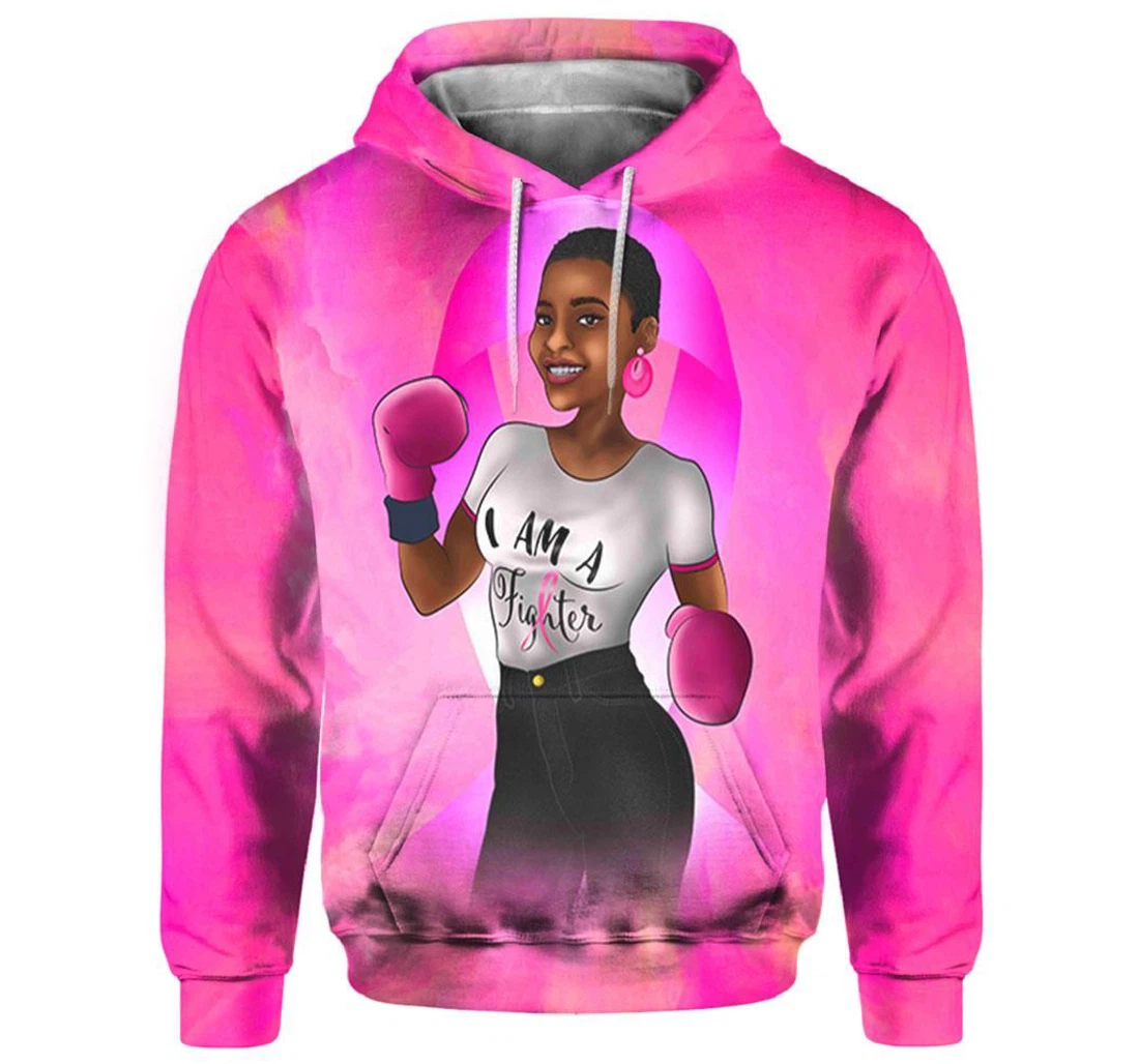 Breast Cancer Awareness American Art African Fighter Hl - 3D Printed Pullover Hoodie