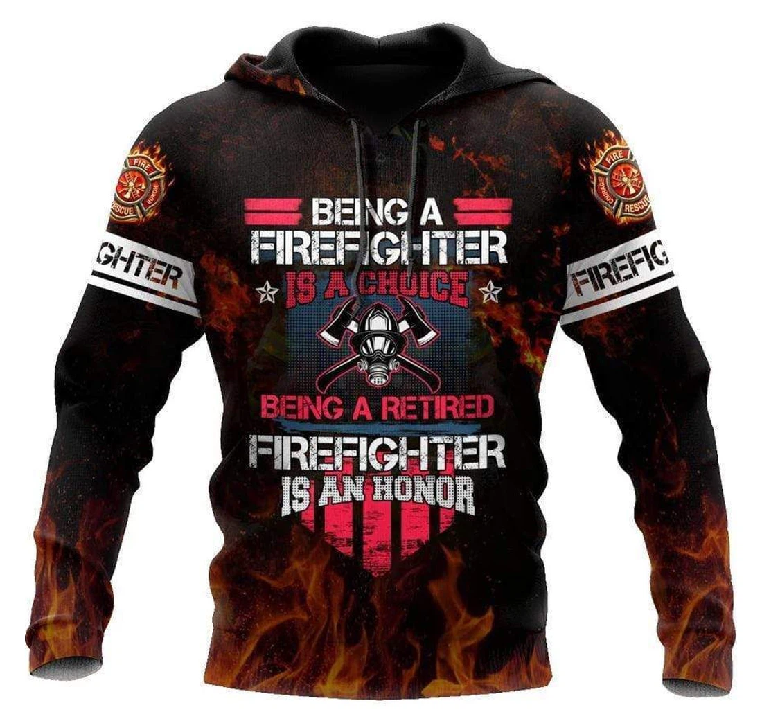 Honor To Be Firefighter Hl - 3D Printed Pullover Hoodie