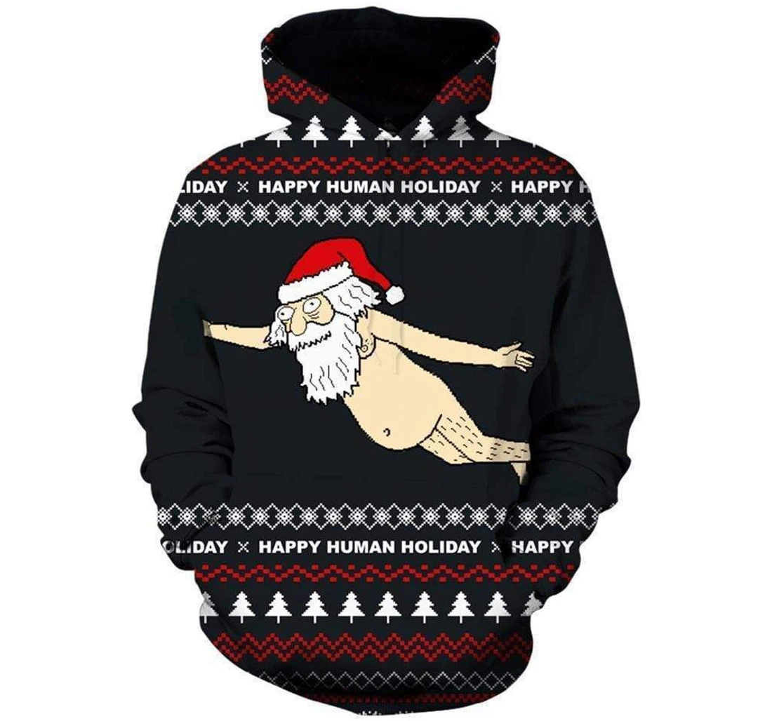 Funny Santa Ugly Christmas - 3D Printed Pullover Hoodie