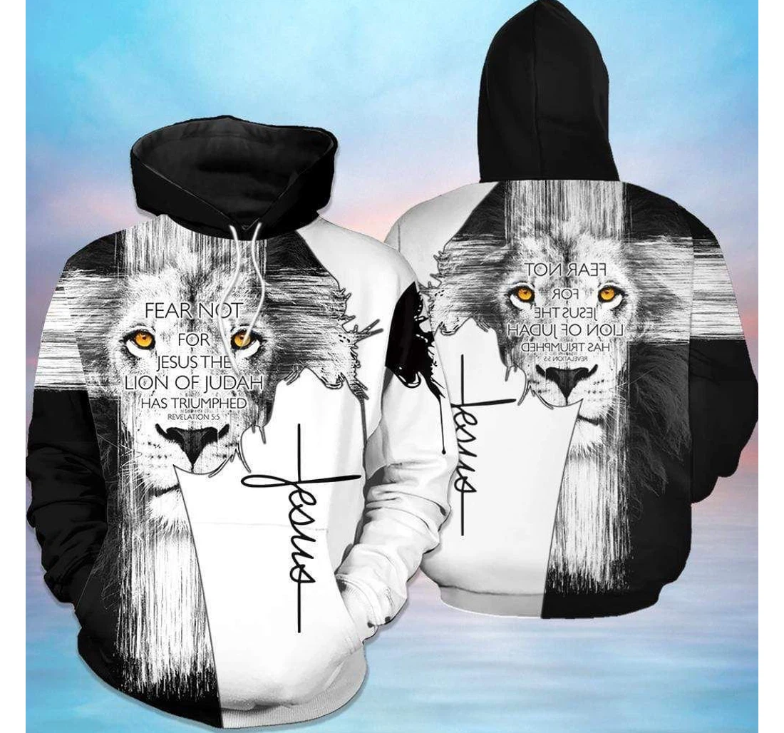 Lion Jesus Christian V - 3D Printed Pullover Hoodie