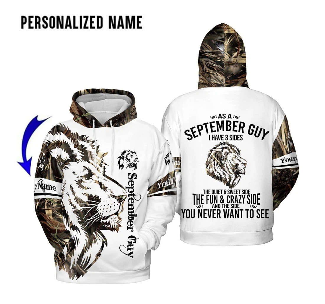 Personalized Name September Guy Lion King Birthday H - 3D Printed Pullover Hoodie