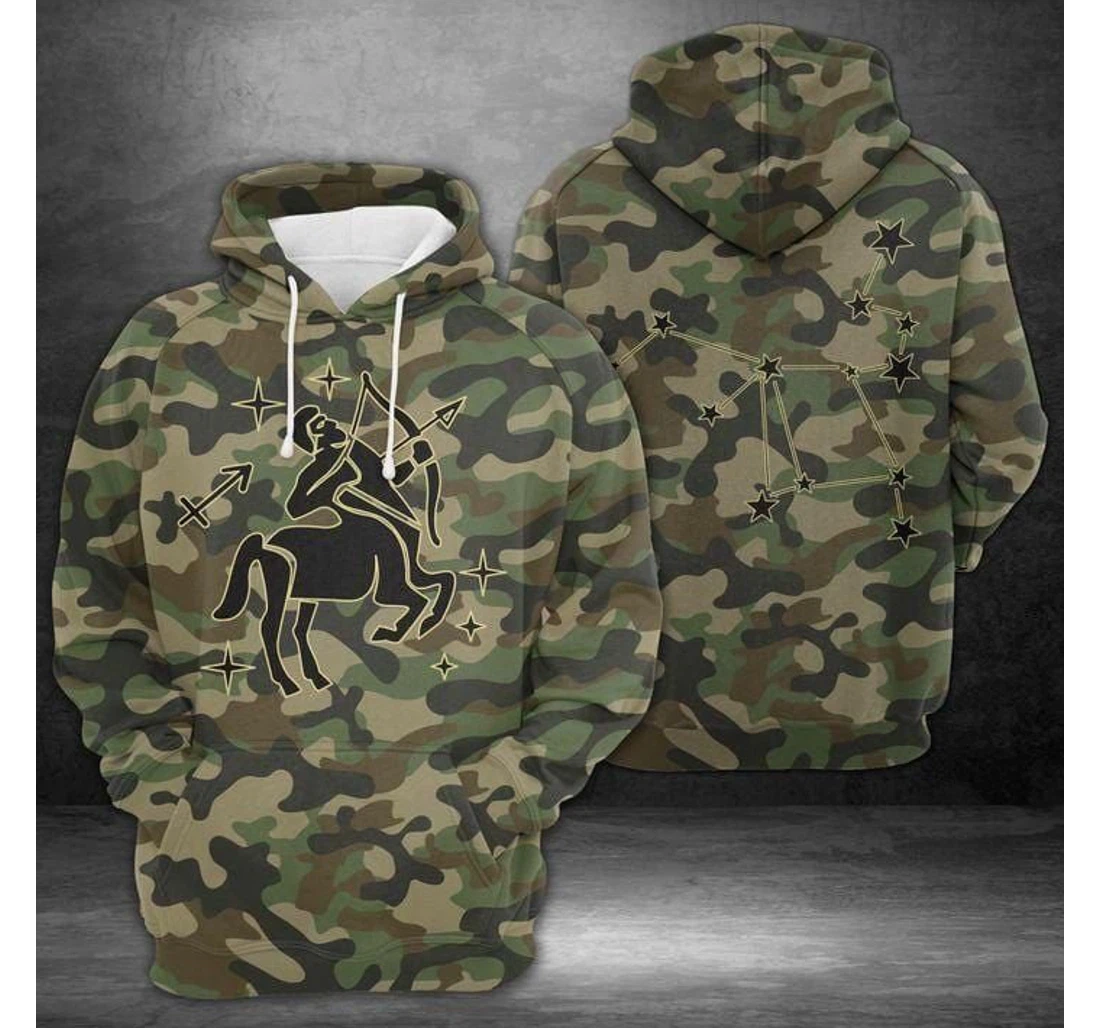Personalized Awesome Sagittarius Horoscope Camo Birthday L - 3D Printed Pullover Hoodie