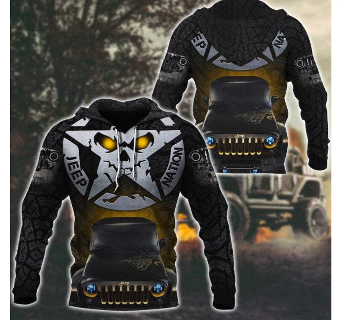 Jeep Car Nation Jeep Lovers V - 3D Printed Pullover Hoodie