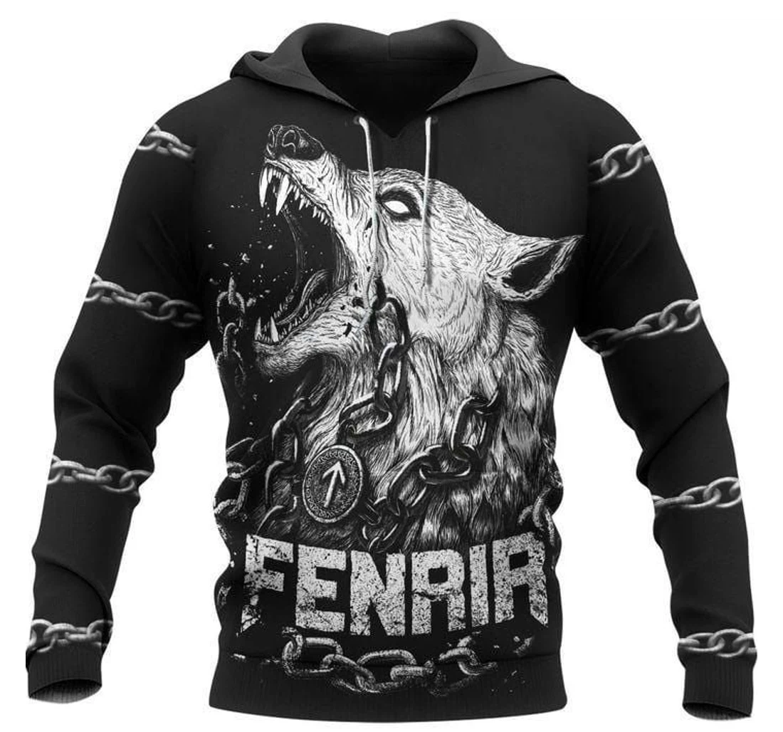 Wolf Tattoo Viking Warriors Break Your Limits V - 3D Printed Pullover Hoodie