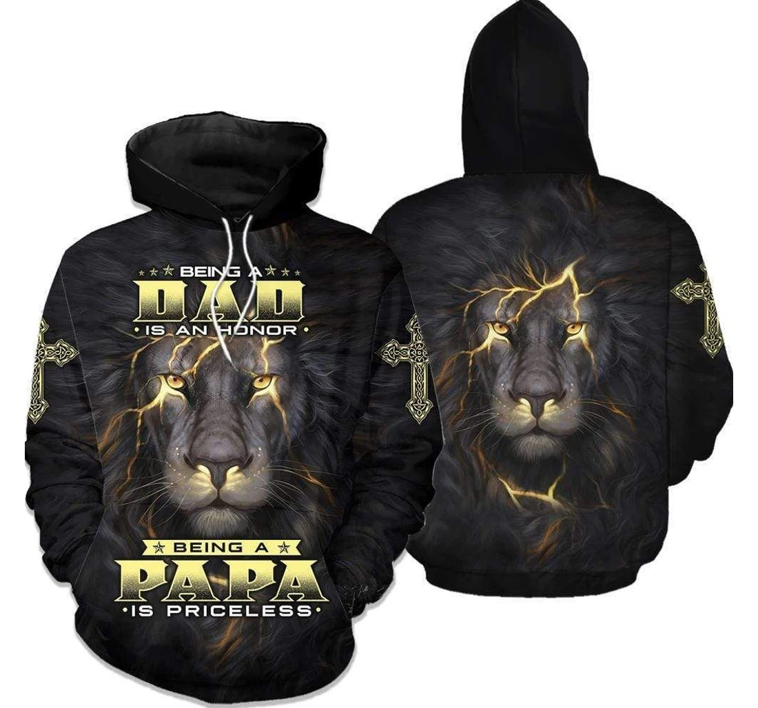 Father's Day Gift Being A Papa Is Priceless Lion King V - 3D Printed Pullover Hoodie