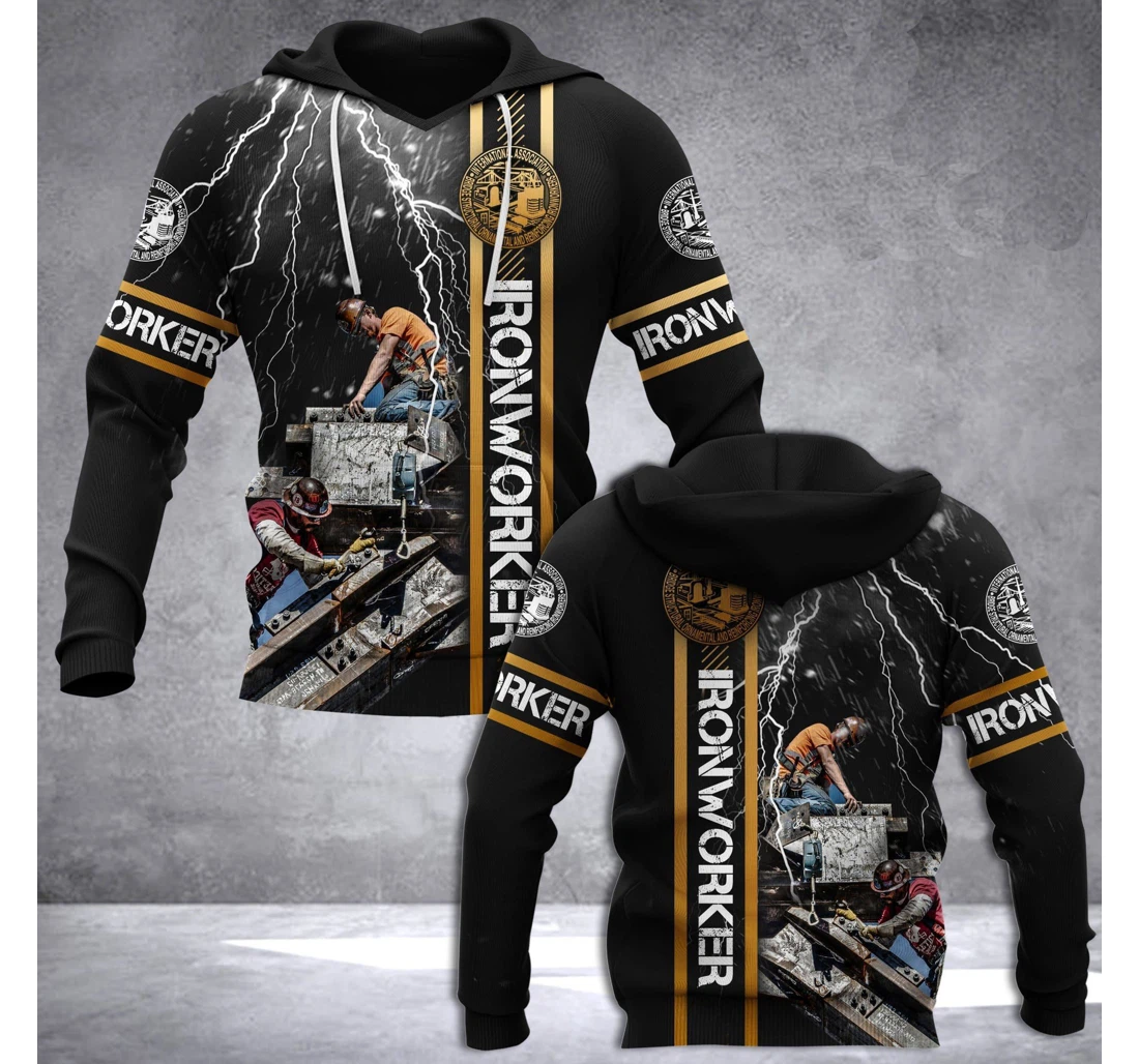Gift Dad Father's Day Amazing Ironworker Thunder - 3D Printed Pullover Hoodie