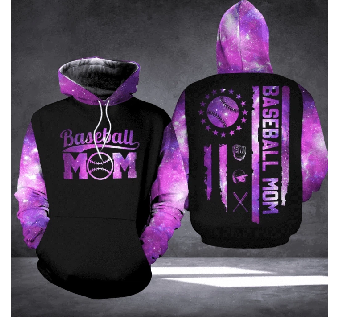 Gift Mother Baseball Mom Galaxy - 3D Printed Pullover Hoodie