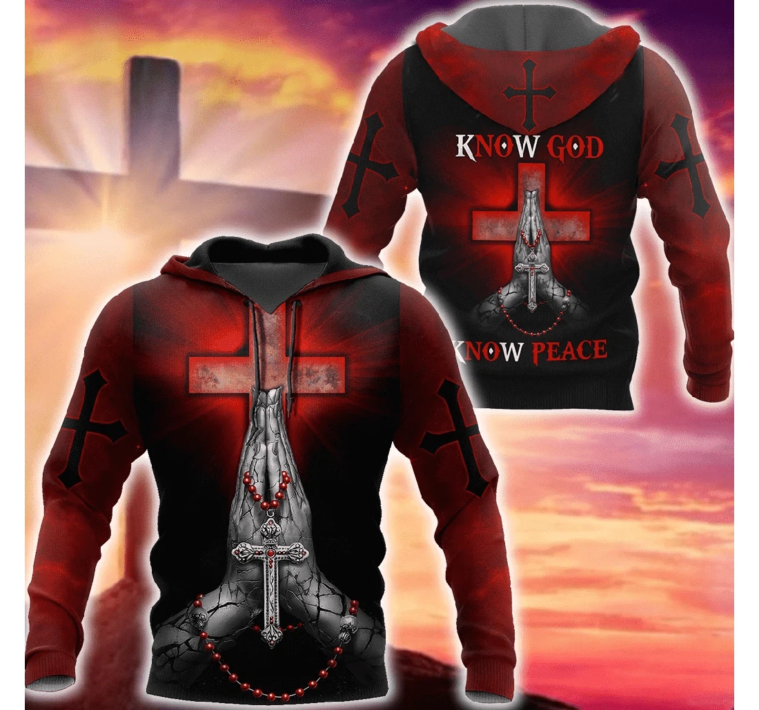 Jesus Know God Know Peace H - 3D Printed Pullover Hoodie