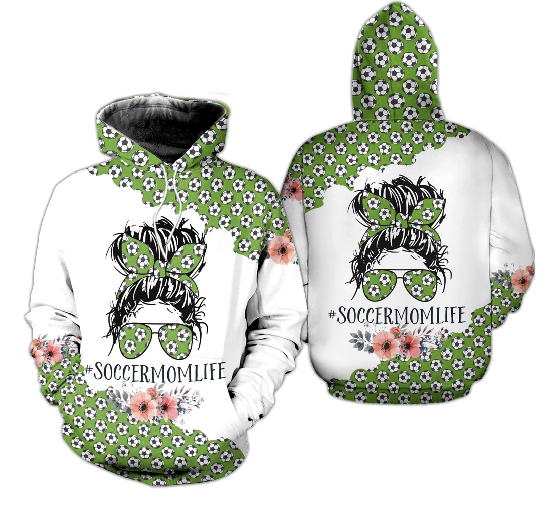 Gift Mother Mother Day Gift Messy Bun soccer Mom Life Kv - 3D Printed Pullover Hoodie