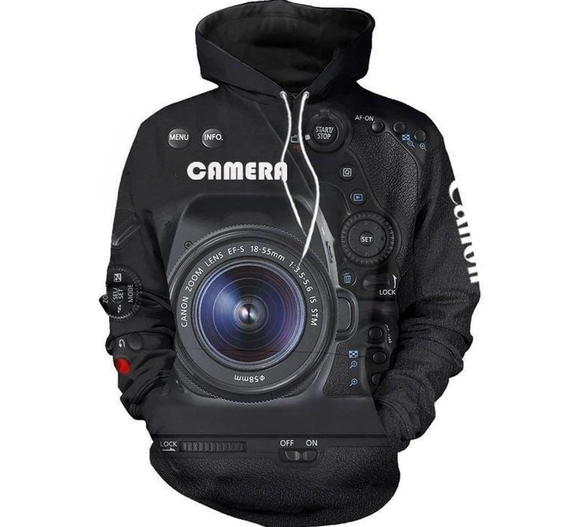 Camera Eos D Dslr Gift Photographer Custom Name Kv - 3D Printed Pullover Hoodie