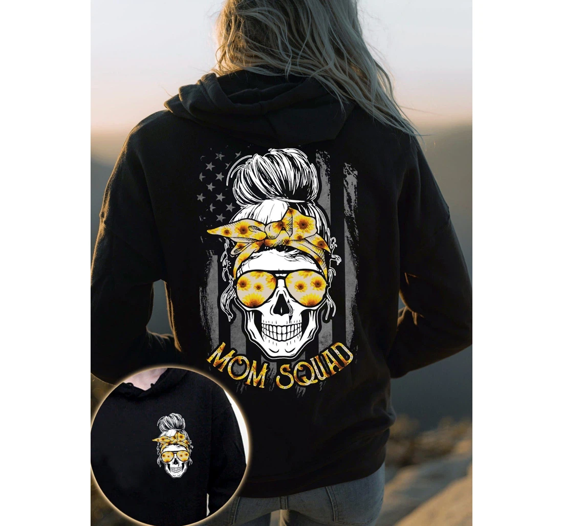 Halloween Gift Mother Mom Squad Skull Floral - 3D Printed Pullover Hoodie