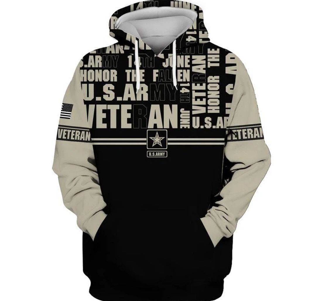 U.s Army Veteran Letters - 3D Printed Pullover Hoodie