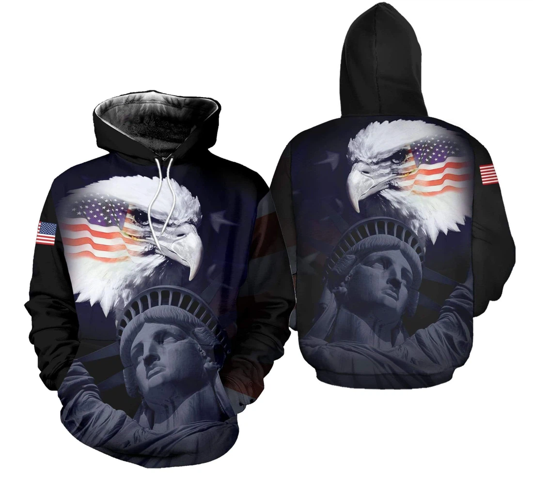 Us Flag Eagle Us Pride L - 3D Printed Pullover Hoodie