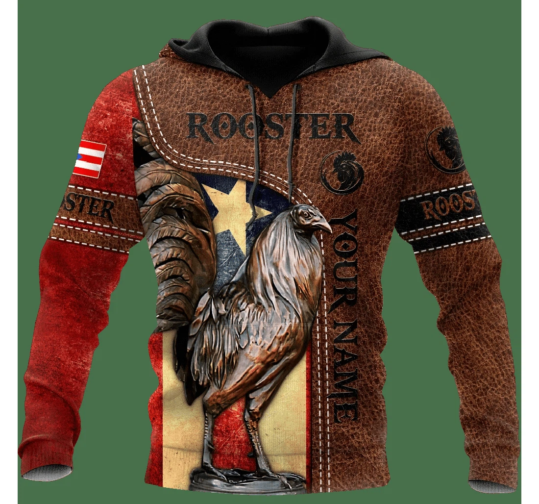 Puerto Rico Rooster Custom Name 3dkv - 3D Printed Pullover Hoodie