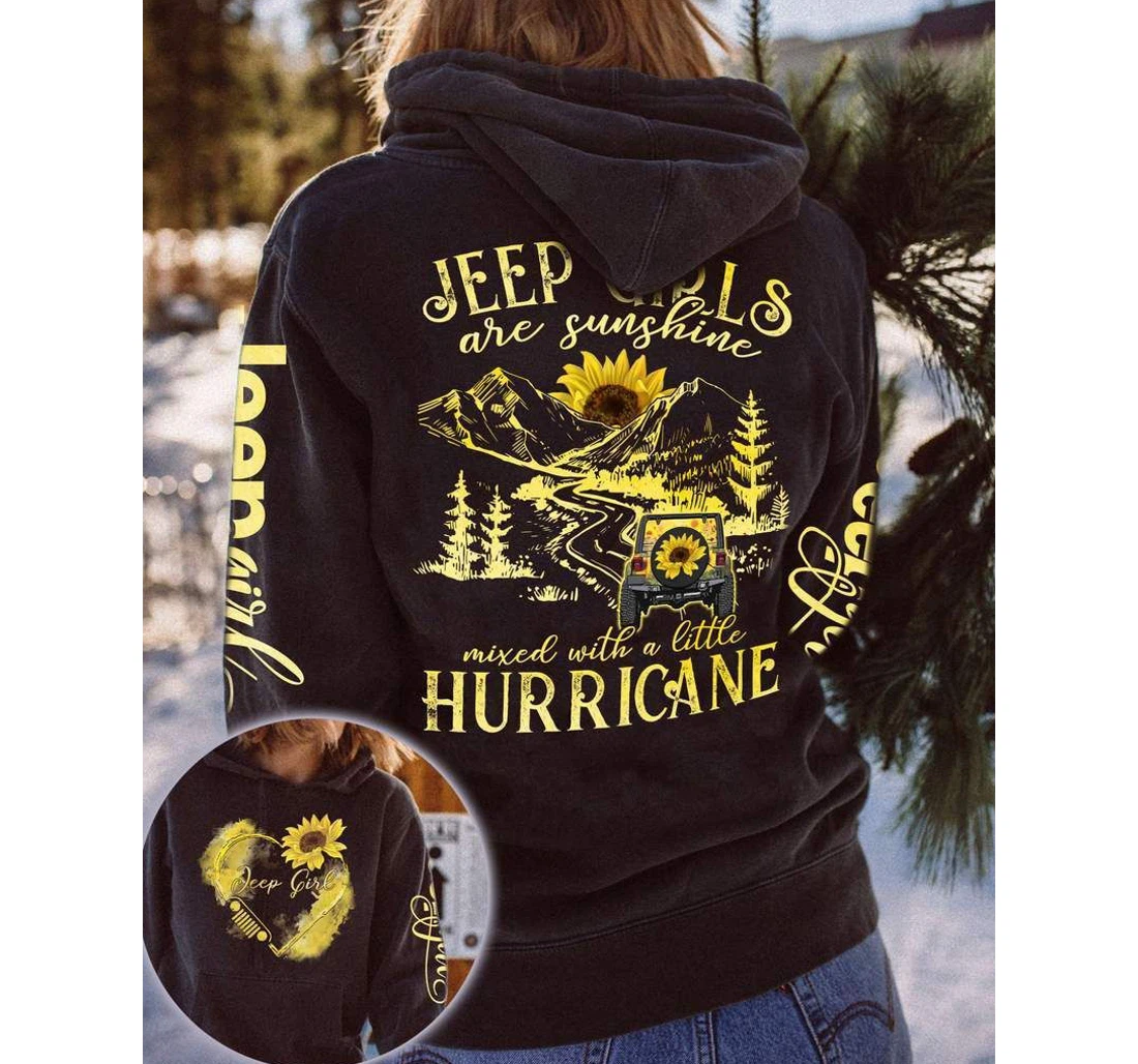 Jeep Girl Are Sunshine Mixed With A Little Hurricane V - 3D Printed Pullover Hoodie