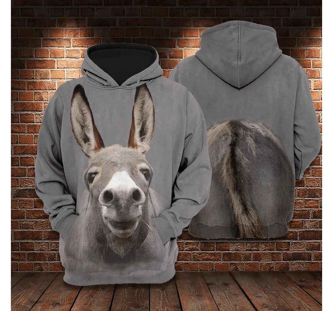 Cute Donkey Kv - 3D Printed Pullover Hoodie