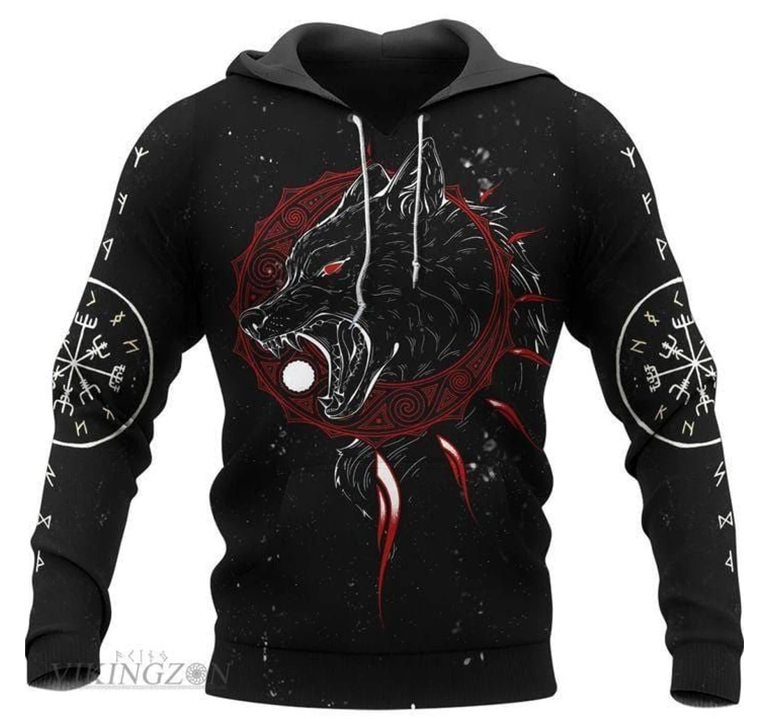 Tattoo Viking Sköll Hati V - 3D Printed Pullover Hoodie