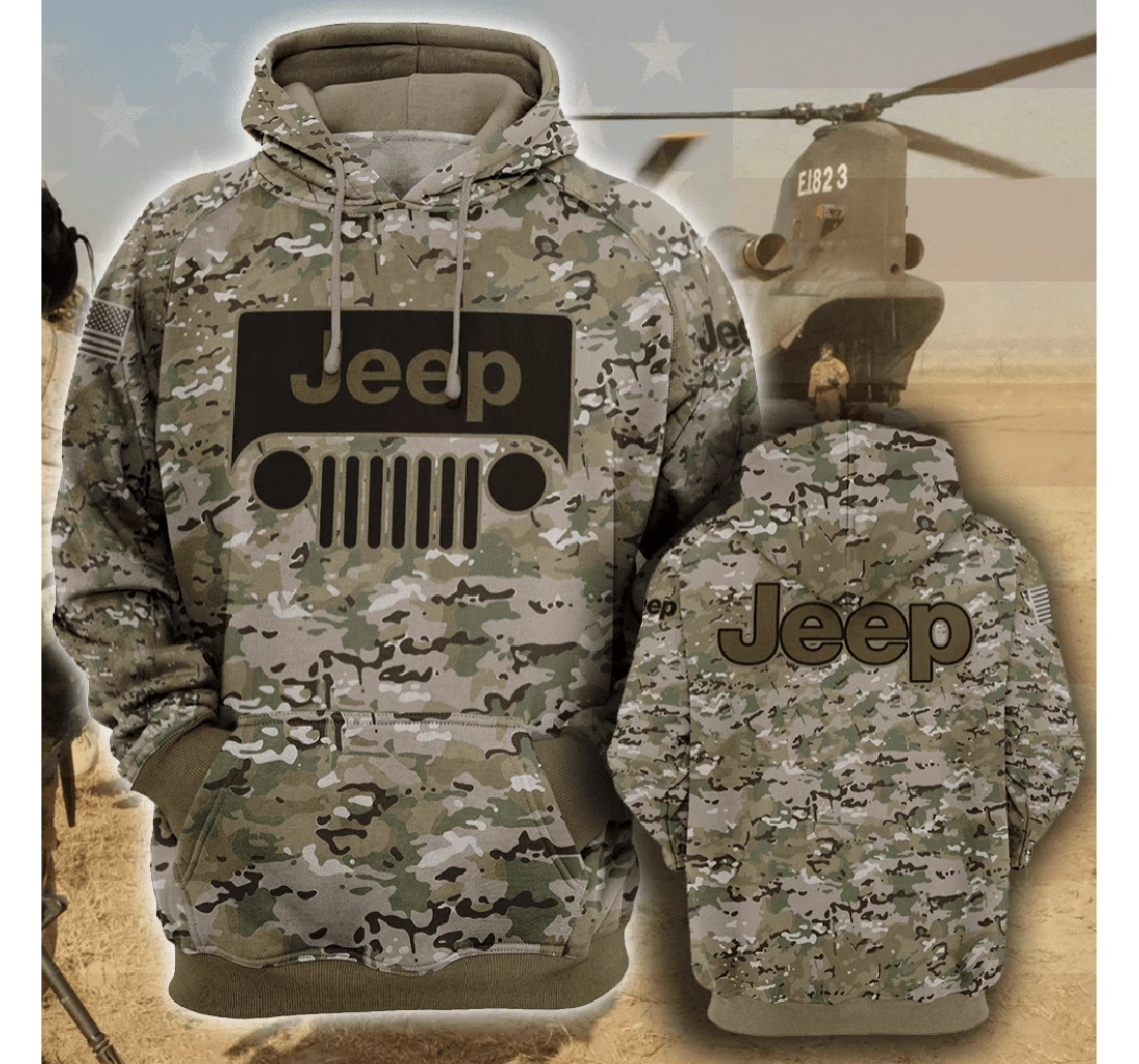 Awesome Jeep Camo Army - 3D Printed Pullover Hoodie