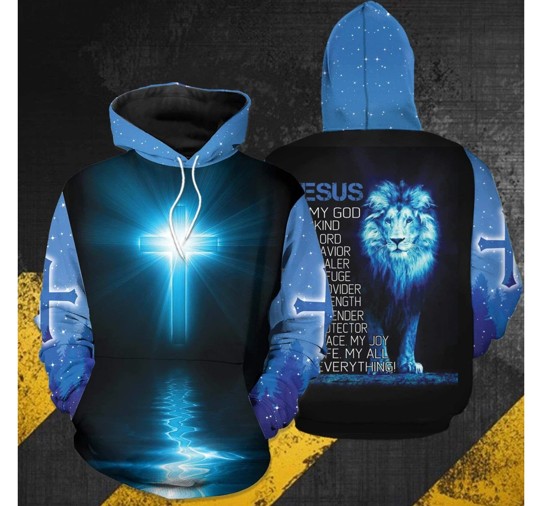 Jesus My Everything Lion - 3D Printed Pullover Hoodie