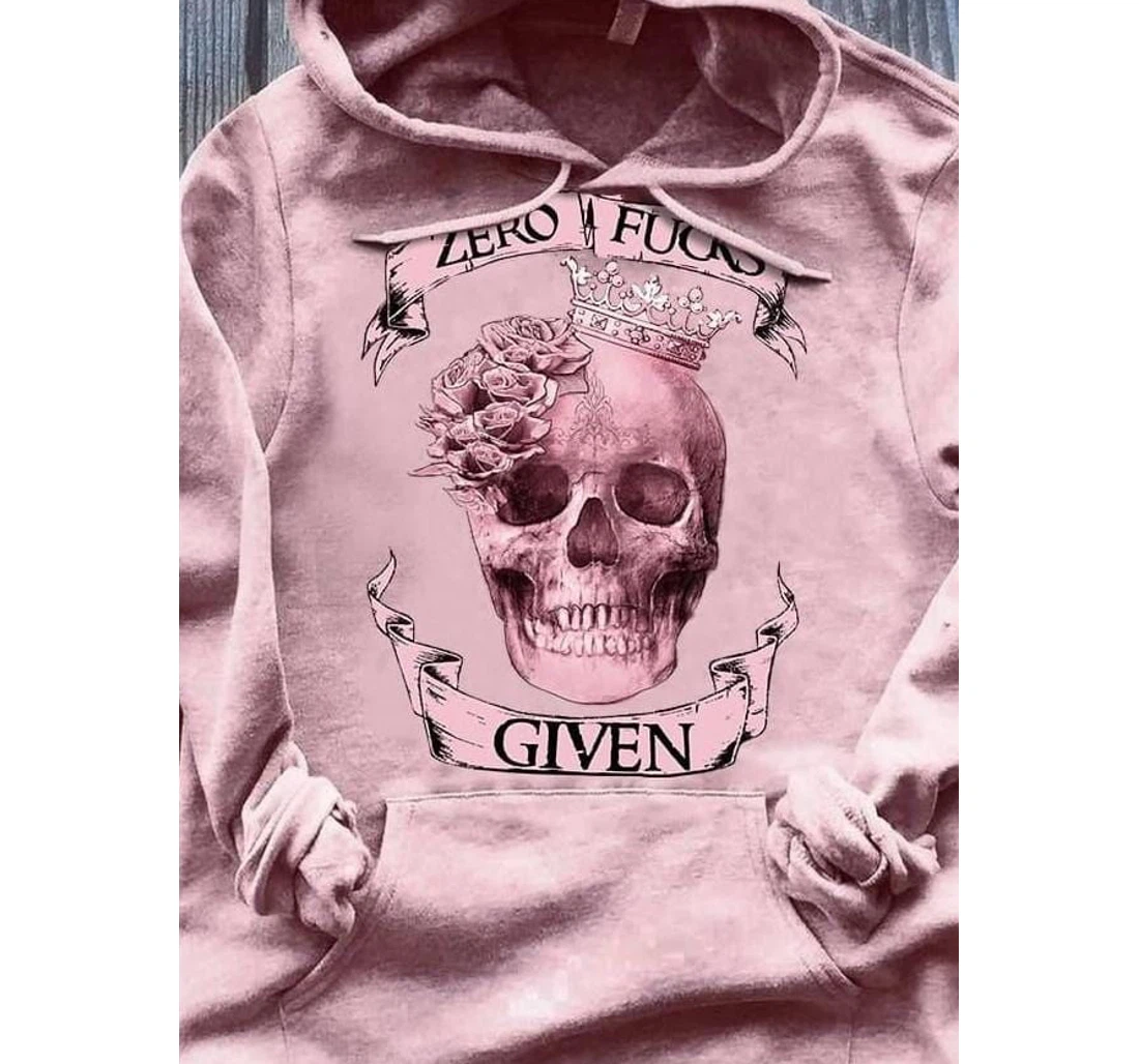 Halloween Pink Zero F Given Rose Skull Queen Pullover Hoodie