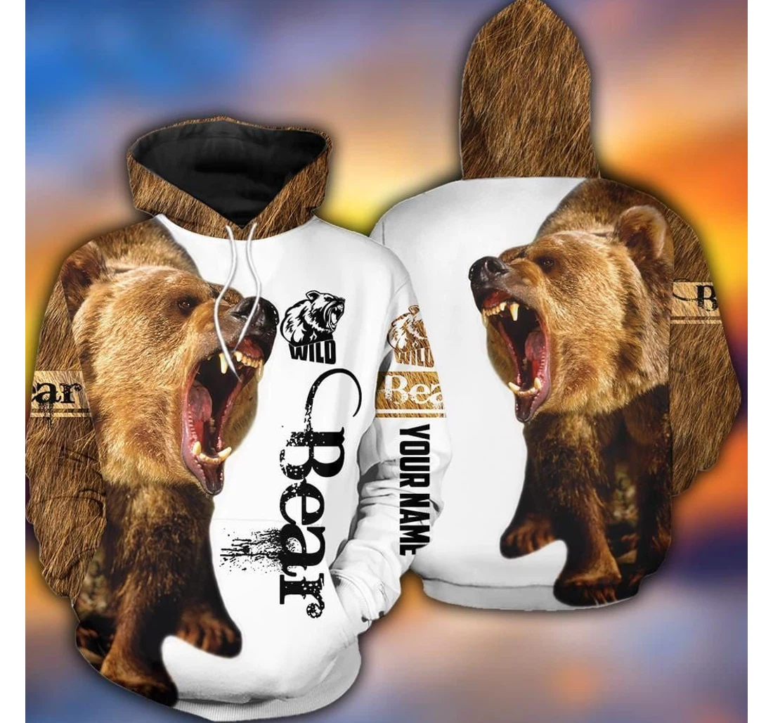 Love Bear Personalized Custom Name V - 3D Printed Pullover Hoodie