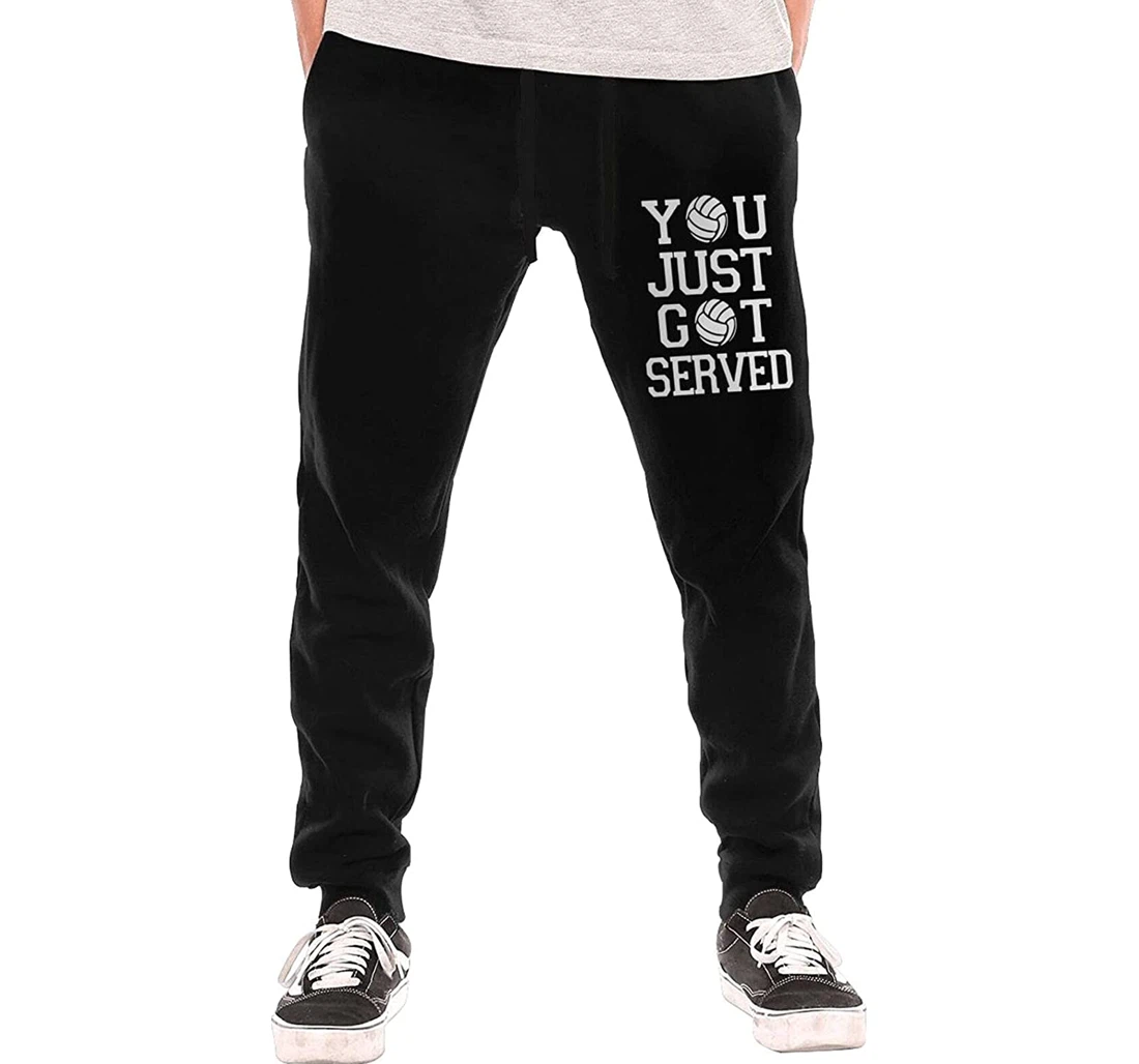 Personalized You Just Got Served Volleyball Digital Graphric Cool Casual Sweatpants, Joggers Pants With Drawstring For Men, Women