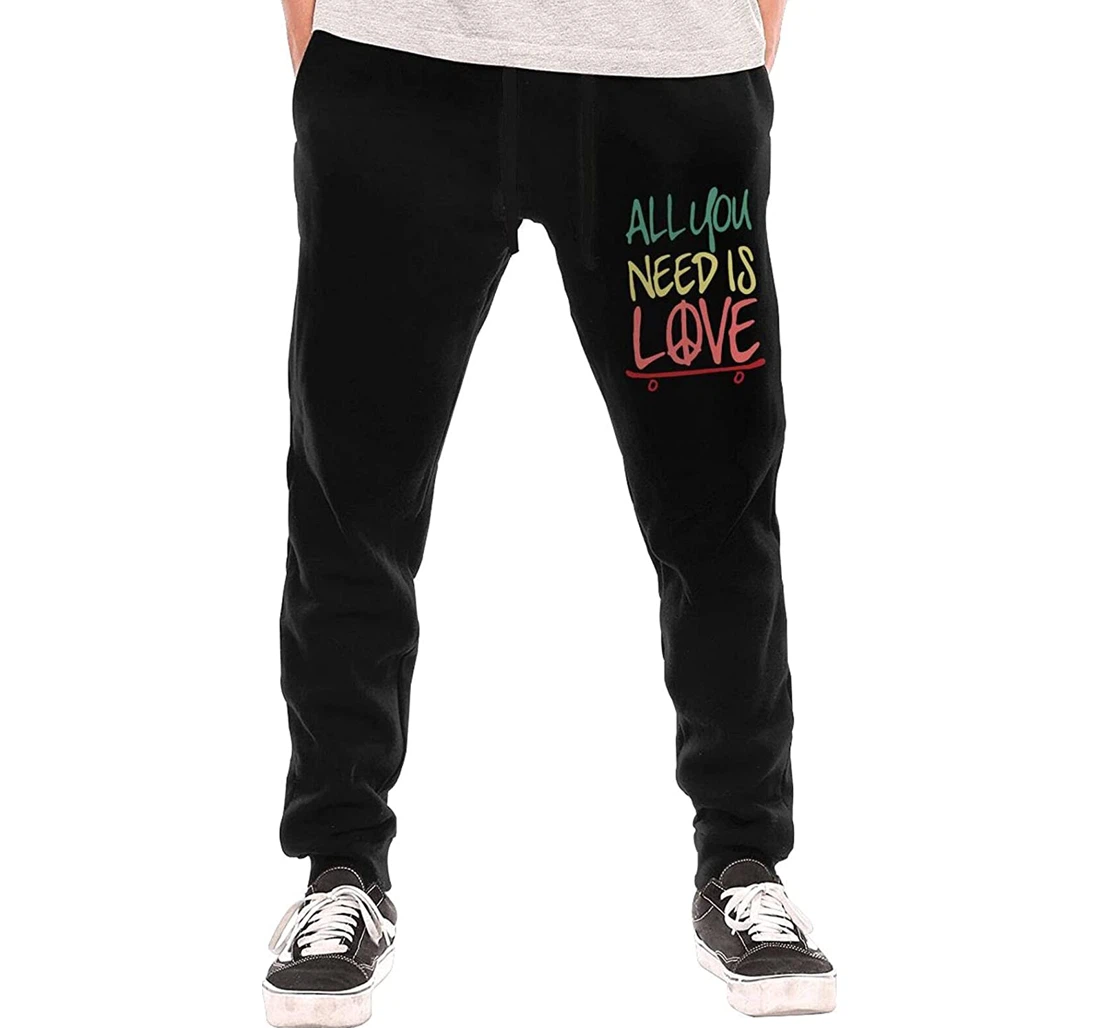 Personalized All You Need Is Love Skateboard Digital Graphric Cool Casual Sweatpants, Joggers Pants With Drawstring For Men, Women