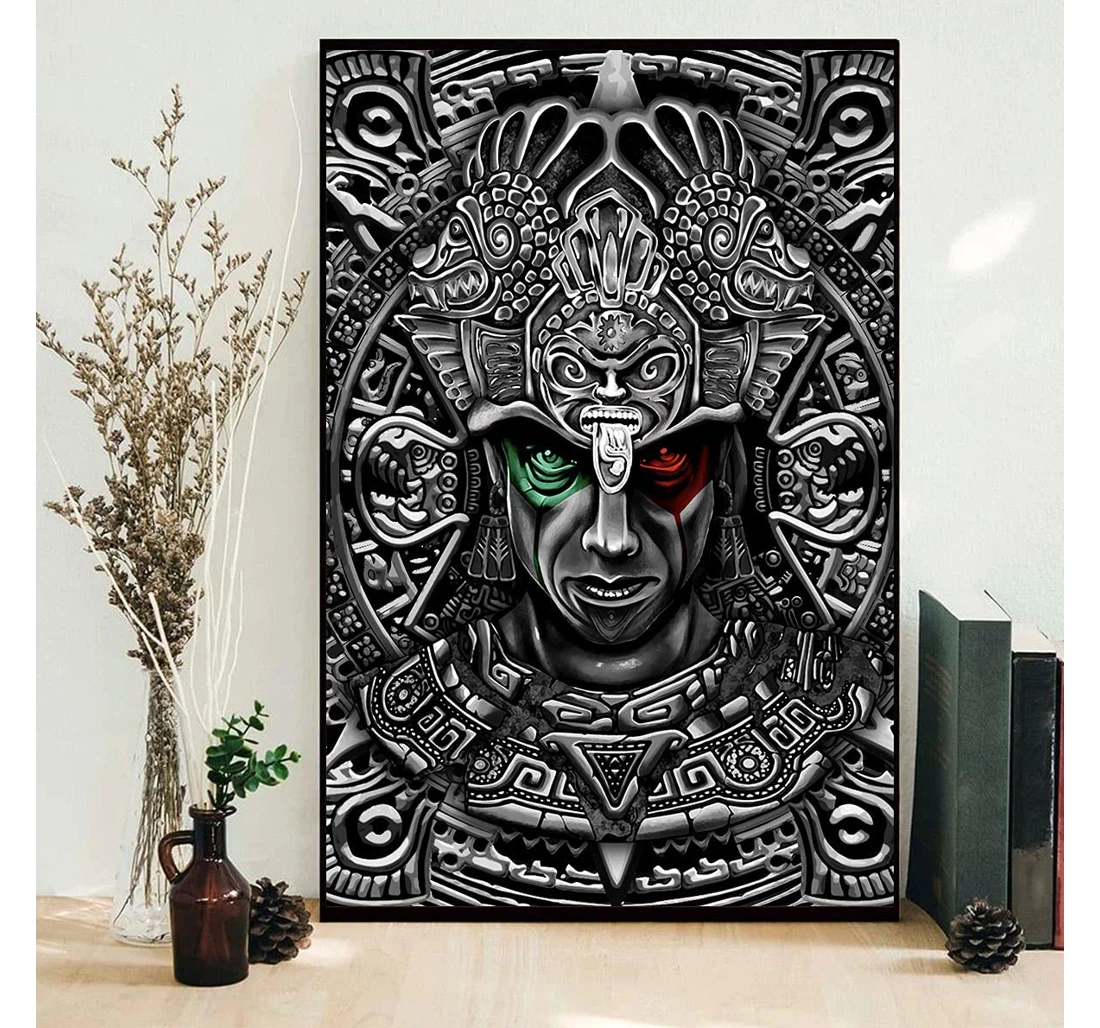 Poster, Canvas - Aztec 3d All Over Vertical, Custom Watercolor Custom Watercolor Personalize Print Framed Wall Art