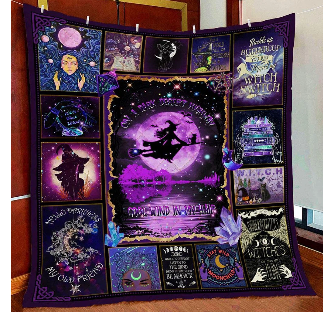 Poster, Canvas - Postertify On A Dark Desert Highway Witch Fleece Blanket Quilt Blanket Friends Bedding Couch Sofa Soft And Comfy Cozy Print Framed Wall Art