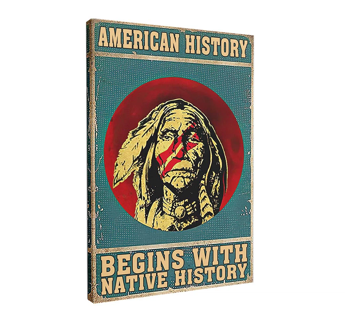 Poster, Canvas - Native American Cherokee Prints, Native Indian Chief Eagle Art, Bohemian Full Print Framed Wall Art