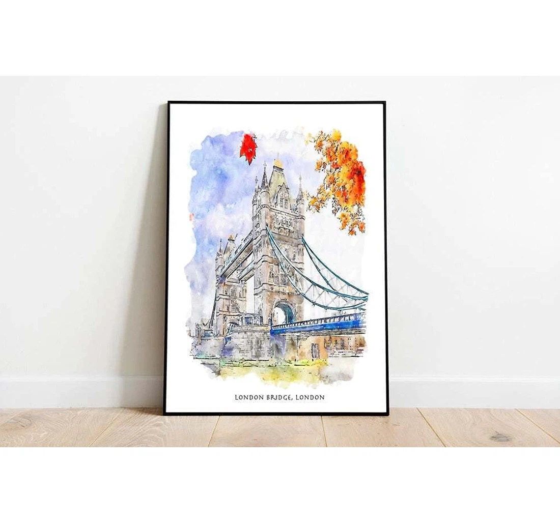 Poster, Canvas - London Bridge Poster,travel Deco, Print, Handmade, Prints, Art, Hanging, Decor,wall Print Framed Wall Art