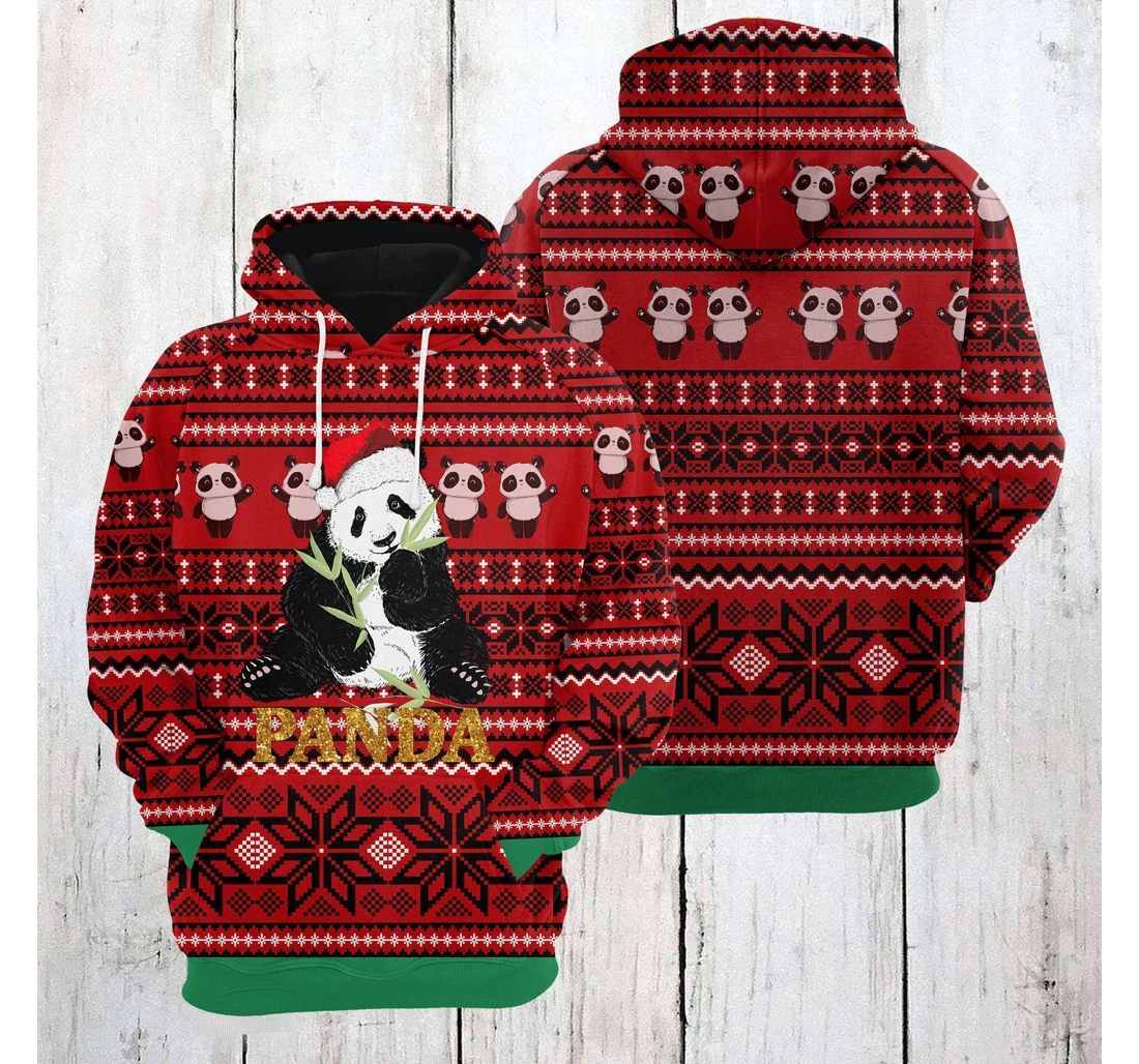 Panda Christmas Kcbim - 3D Printed Pullover Hoodie