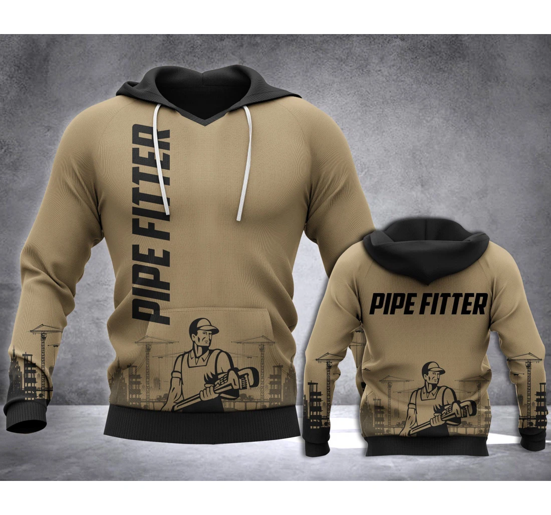 Pipe Fitter All Over Hjixf - 3D Printed Pullover Hoodie