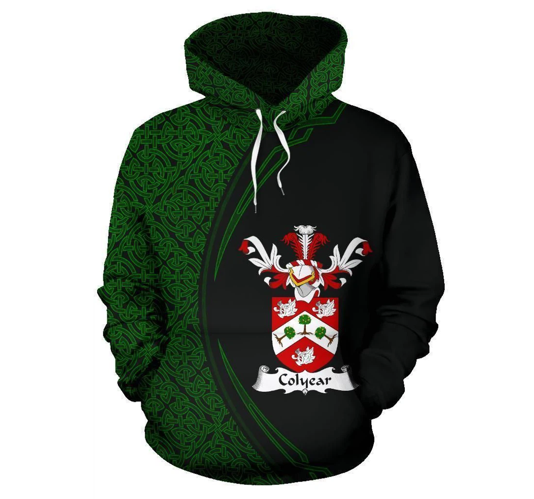 Colyear Family Crest Irish Circle Style Hkcrb - 3D Printed Pullover Hoodie