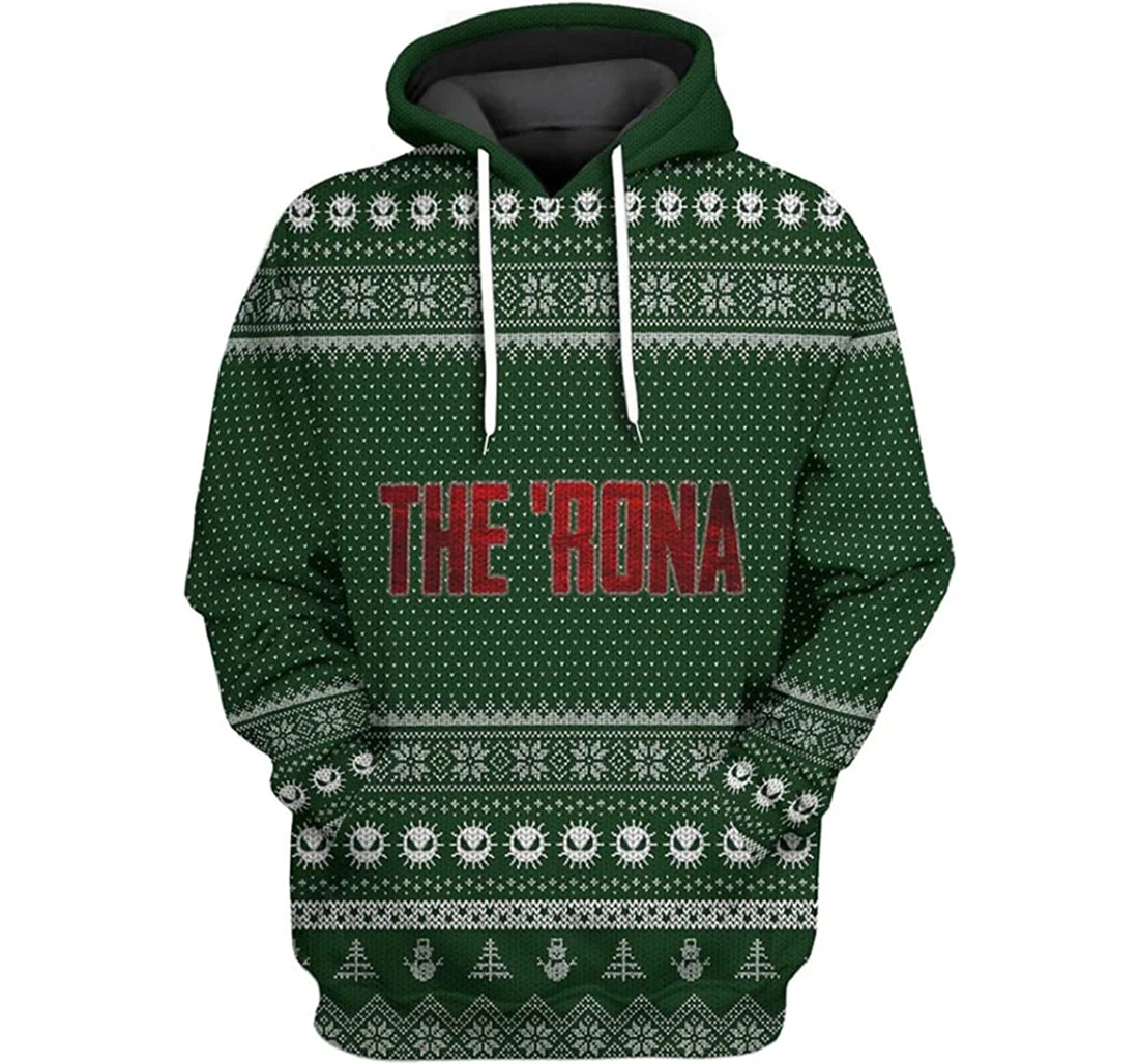 The Rona Virus Ugly Christmas - 3D Printed Pullover Hoodie